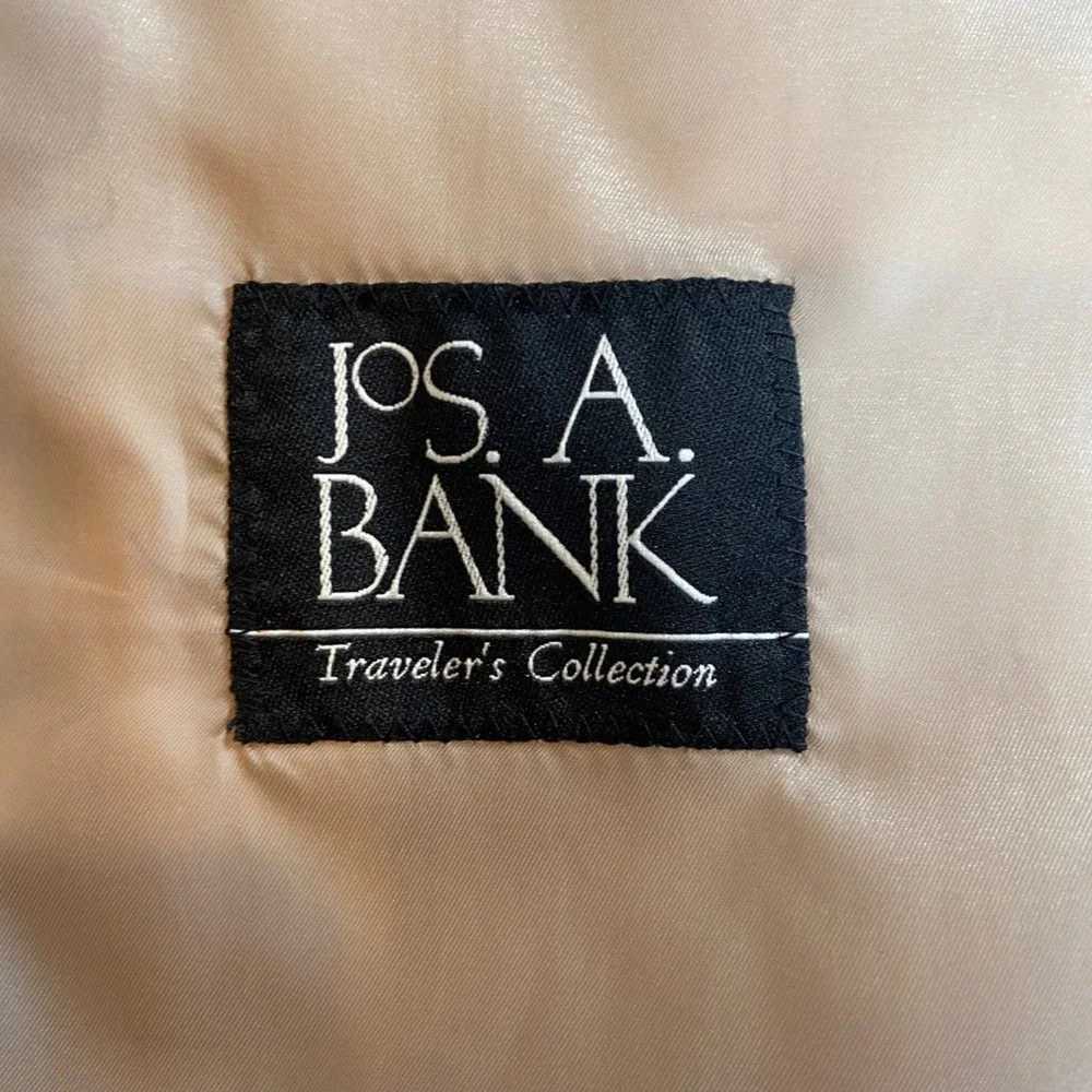 Jos A Bank Sport Coat Mens 48L Brown Windowpane Silk Wool Traveler Blazer Jacket